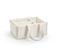 Elodie Details Organizador de pañales para bebé de algodón, cesta cambiador portátil lavable a máquina, con separadores extraíbles, organizador para pañales, toallitas y accesorios - Creamy White