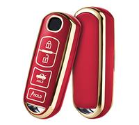 ELOHEI Funda para Llavero Mazda, Compatible con Mazda 3, 6, 8, Miata MX-5, CX-3, CX-4, CX-5, CX-7, CX-9, 3 Botones, TPU Suave, protección Completa de 360 Grados (Rojo (4 Botones)