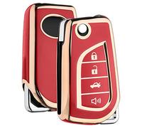 ELOHEI Funda para llavero para Toyota, TPU suave de alta calidad, protección completa de 360 grados, compatible con Toyota Corolla SE/LE, Camry SE/LE, RAV4 SE (rojo)