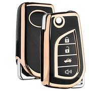 ELOHEI Funda para llavero para Toyota, TPU suave de alta calidad, protección completa de 360 grados, compatible con Toyota Corolla SE/LE, Camry SE/LE, RAV4 SE (negro)