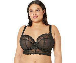 Elomi Bralette Charley Longline con Aros Sujetador Plunge, Transparente, Negro, 95G para Mujer