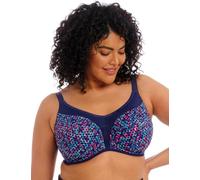 Elomi Energise - Sujetador deportivo para mujer sujeción de alto impacto, diseño sin compresión, opción de espalda cruzada, Tallas UK D-K, tallas EE.UU. D-O., Azul Marino Geo, 80E