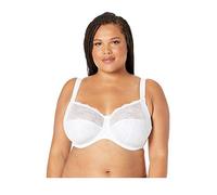 Elomi Women's Morgan Banded Bra: Comfort & Support. Three-Section Cup, Side Frame, Stretch Lace. DD+ Bras Sujetador de Cobertura Completa, Color Blanco, 75K para Mujer