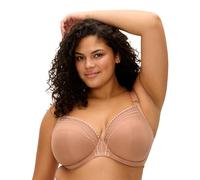Elomi Sujetador Matilda Plunge para Mujer. Copas de Tres Piezas, Copas de Malla Transparente, Paneles de Soporte Lateral, Gancho en J móvil para Sujetadores DD+ de Espalda Cruzada, Leopardo, 34J