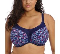 Elomi Women's Plus Size Energise Underwire Sports Bra with Racerback Conversion, Navy Geo, 34H