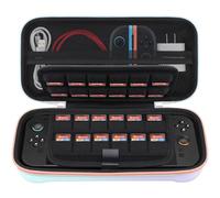 Elonbo Carrying Case for Nintendo Switch 2 (2025), Switch 2 Games Controller Grip Hard Travel Bag, Game Player Organizer Holder, Mesh Pocket Fits Joy-Con Cables Games Cartridges, Purple-Blue