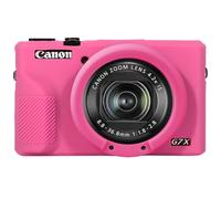 Elonbo Funda de protección de cámara, Funda de protección de Silicona Suave para cámara Digital Canon PowerShot G7X Mark III, Tapa de Lente extraíble, Rojo Rosa