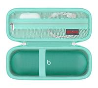 Elonbo Funda de transporte para Beats Pill - Altavoz Bluetooth portátil, altavoz Bluetooth impermeable Beats Pill, bolsa de viaje, funda de almacenamiento, bolsillo de malla para cargador, color verde