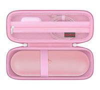 Elonbo Funda de transporte para Beats Pill - Altavoz Bluetooth portátil, altavoz Bluetooth impermeable Beats Pill, bolsa de viaje, funda de almacenamiento, bolsillo de malla para cargador, color rosa