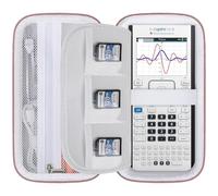Elonbo Funda de transporte para calculadora gráfica de color Texas Instruments TI-Nspire CX II CAS/CX II/CX/CX CAS, bolsillo extra con cremallera para cables USB y accesorios, color blanco