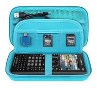 Elonbo Funda de transporte para calculadora gráfica de color Texas Instruments TI-Nspire CX II CAS/TI-Nspire CX II/CX/CX CAS, bolsillo extra con cremallera para cargador manual, verde