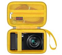 Elonbo Funda para cámara para Panasonic LUMIX DC-TZ99E-K Cámara Compacta con Zoom para Viajes/LX10 ZS200D ZS200 ZS80D ZS80 ZS100 ZS70 ZS60 Cámara, Maletín rígido Bolsa Protectora de Viaje, Amarillo