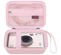 Elonbo La Caja portátil de la Cámara es Compatible con la Cámara instantánea Fujifilm Instax Mini EVO, la Lente de la Cámara Cubre el Estante de Almacenamiento de la fotográfica, Ros Interior Rosa