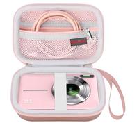 Elonbo Maleta de cámara Digital para cámaras camkory/toberto/aitechny/vahoyald/iweukjlo FHD 1080p, Tapa de Almacenamiento de Viaje para cámaras para niños y niñas, Oro Rosa