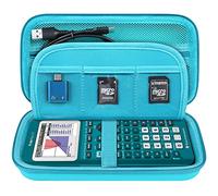 Elonbo Texas Instruments TI-84 Plus CE/TI-84 Plus/TI-83 Plus CE/Casio fx-9750GII Maleta de Calculadora gráfica de Color, Bolsillo Extra de Malla para Cables de Carga, Verde