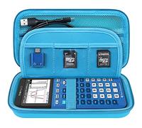 Elonbo Texas Instruments TI-84 Plus CE/TI-84 Plus/TI-83 Plus CE/Casio fx-9750GII Maleta de Calculadora gráfica de Color, Bolsillo Extra de Malla para Cables de Carga, Azul