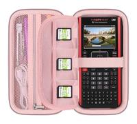 Elonbo Texas Instruments TI-Nspire CX II CAS/CX II/CX CAS calculadora de Dibujo en Color Maleta Dura, Bolsillo Zip Adicional para Cables de Carga, Cargadores, Manual, Oro Rosa