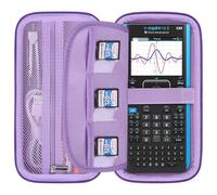 Elonbo Texas Instruments TI-Nspire CX II CAS/CX II/CX/CX CAS Color Painting Calculator Mobile Case, Bolsillo Extra de Malla Adecuado para Cables de Carga, Cargadores, manuales, Morado