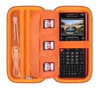 Elonbo Texas Instruments TI-Nspire CX II CAS/CX II/CX/CX CAS Color Painting Calculator Mobile Case, Bolsillo Extra de Malla Adecuado para Cables de Carga, Cargadores, manuales, Naranja