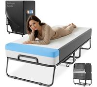 ELONEO Cama Plegable 80x200 cm In olchón Premium de Espuma viscoelástica | Cama de Invitados Plegable, soporta hasta 250 kg | Cama de Viaje Plegable con Estructura metálica | con Funda Protectora