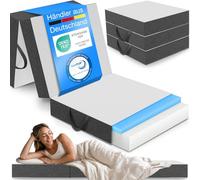 ELONEO Colchón Plegable 1 Persona, Colchón de Espuma Premium Visco, 90x200 cm, Grosor: 15 cm, Cama de Viaje para Niño y Adulto, Cama Supletoria para Adulto y Niño, Funda Lavable