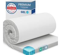 ELONEO Gel Topper 100x190cm, cubrecolchón de Espuma viscoelástica con Gel de 5 cm de Altura, Funda Transpirable de Malla 3D, cómodo cubrecolchón con Fundas en Las Esquinas