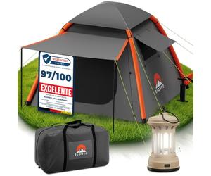 ELONEO Tienda de campaña hinchable con toldo y bomba de aire, tienda de campaña impermeable, ultraligera, tienda de campaña inflable con luz LED gratis