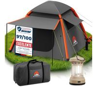 ELONEO Tienda de campaña Inflable para 2-4 Personas con toldo y Bomba de Aire, Tienda de Camping Impermeable, Tienda Inflable Ultraligera, Inflatable Tent, Tienda Glamping con luz LED Gratis