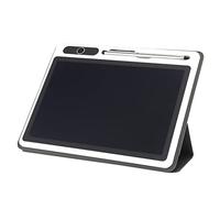 Elopad Electrónico, Almohadilla de Dibujo LCD 9 Pulgadas con Estuche de Cuero Falso, Herramienta de Pintura a Mano de Suministros de Negocios para Trabajar y Estudiar (Negro (con