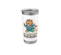Elopement - Planificador de boda retro de los años 80 con diseño de gato en pánico Vaso térmico de acero inoxidable de doble pared