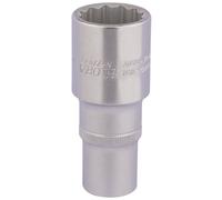 Elora 1/2"D 24Mm Profundo Bi Hexágono Enchufe Cromado Anillo Estriado 11937