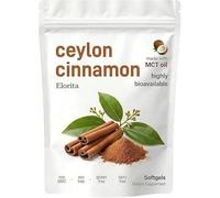 Elorita Ceylon Cinnamon Softgels, 300 Softgels with MCT Oil, Non-GMO,Gluten Free, Antioxidant Support,Gentle Daily Wellness Support (1 Bag)