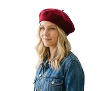 Elosegui Boina Vasca Mujer Modelo Dame 100% Lana Merino Color Burdeos. Talla única