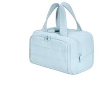 Elouva Toiletry Bag, 4-in-1 Multi-Functional Lightweight Makeup Bag, Large Capacity Wide-Open Travel Cosmetic Organizer, Puffy for Women with Handle (Blue)