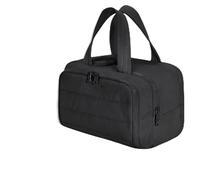 Elouva Toiletry Bag, 4-in-1 Multi-Functional Lightweight Makeup Bag, Large Capacity Wide-Open Travel Cosmetic Organizer, Puffy for Women with Handle (Black)