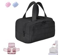 Elouva Toiletry Bag, 4-in-1 Multi-Functional Lightweight Makeup Bags for Women, Large Capacity Wide-Open Cosmetic Bags, Lightweight with Handle, Suitable for Travel and Vacation (Black)