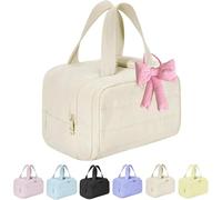 Elouva Toiletry Bag A 4-In-1 Travel Organizer, Elova Toiletries Bag, Convely Toiletry Bags, Large Capacity Wide-Open Travel Cosmetic Bags,Waterproof Dry & Wet Separation, Machine Washable (Beige)