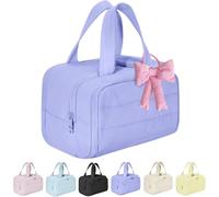 Elouva Toiletry Bag A 4-In-1 Travel Organizer, Elova Toiletries Bag, Convely Toiletry Bags, Large Capacity Wide-Open Travel Cosmetic Bags,Waterproof Dry & Wet Separation, Machine Washable (Purple)