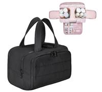 Elouva Toiletry Bag, Elouva Makeup Bag, Large Capacity Wide-Open Travel Cosmetic Bags for Women, 4-in-1 Multi-Functional Lightweight Waterproof Organizer Bags with Handle (C-1)