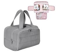Elouva Toiletry Bag, Elouva Makeup Bag, Large Capacity Wide-Open Travel Cosmetic Bags for Women, 4-in-1 Multi-Functional Lightweight Waterproof Organizer Bags with Handle (D-1)