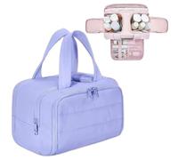 Elouva Toiletry Bag, Elouva Makeup Bag, Large Capacity Wide-Open Travel Cosmetic Bags for Women, 4-in-1 Multi-Functional Lightweight Waterproof Organizer Bags with Handle (J-1)