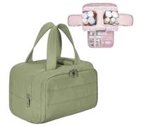 Elouva Toiletry Bag, Elouva Makeup Bag, Large Capacity Wide-Open Travel Cosmetic Bags for Women, 4-in-1 Multi-Functional Lightweight Waterproof Organizer Bags with Handle (E-1)