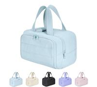 Elouva Toiletry Bag,Large Capacity Wide-Open Travel Cosmetic Bag,4-in-1 Multifunctional Lightweight Makeup Bags(Blue)