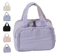 Elouva Toiletry Bag, Large Capacity Wide-Open Travel Cosmetic Bag, 4-in-1 Puffy Multi-Functional Lightweight Makeup Bags, Toiletries (Purple)