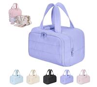 Elouva Toiletry Bag,Large Capacity Wide-Open Travel Cosmetic Bag with Hanging Hook,4-in-1 Multifunctional Lightweight Makeup Bags,with Handle for Camping, Trip for Everyday and Travelling