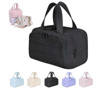 Elouva Toiletry Bag,Large Capacity Wide-Open Travel Cosmetic Bag with Hanging Hook,4-in-1 Multifunctional Lightweight Makeup Bags,with Handle for Camping, Trip for Everyday and Travelling