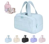 Elouva Toiletry Bag,Large Capacity Wide-Open Travel Cosmetic Bag with Hanging Hook,4-in-1 Multifunctional Lightweight Makeup Bags,with Handle for Camping, Trip for Everyday and Travelling