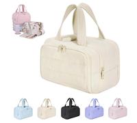 Elouva Toiletry Bag,Large Capacity Wide-Open Travel Cosmetic Bag with Hanging Hook,4-in-1 Multifunctional Lightweight Makeup Bags,with Handle for Camping, Trip for Everyday and Travelling