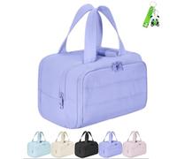 Elouva Toiletry Bag, Large Capacity Wide-Open Travel Cosmetic Bags for Women with Handle, 4-in-1 Multi-Functional Lightweight Waterproof Organizer Bags (Purple)