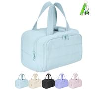 Elouva Toiletry Bag, Large Capacity Wide-Open Travel Cosmetic Bags for Women with Handle, 4-in-1 Multi-Functional Lightweight Waterproof Organizer Bags (Blue)